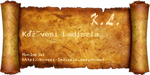 Kövesi Ladiszla névjegykártya